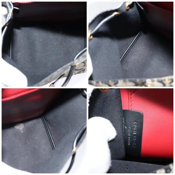 Salvatore Ferragamo Gancini Backpack PVC Leather Beige Gold Auth - Picture 15 of 16